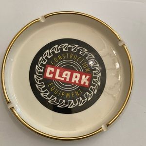 Vintage ceramic advertising ashtray “Clark Construction Equipment”